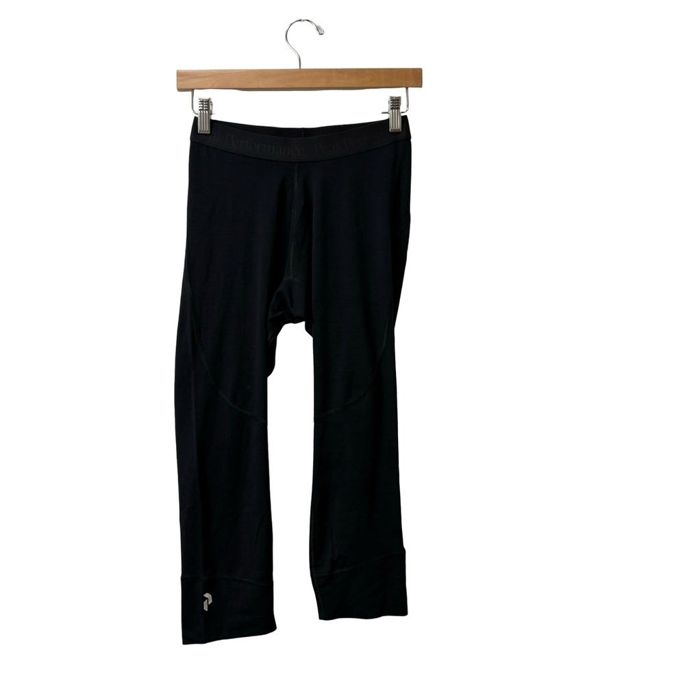 Peak Performance‎ Black Cropped Merino Wool Blend Base Layer Leggings S Women’s